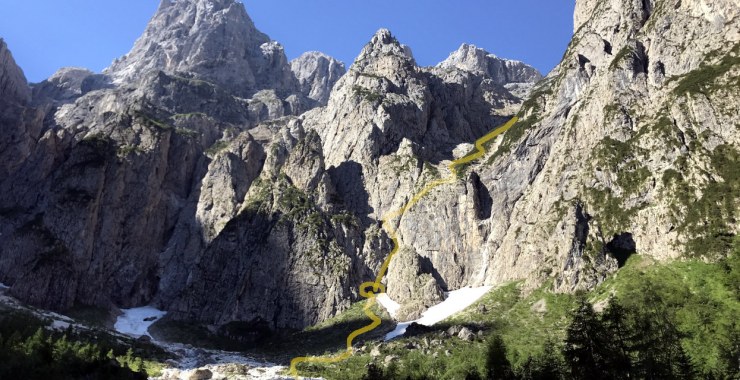 Traccia parte difficile Ferrata dell'Orsa