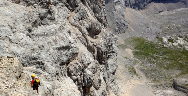 Ferrata Tissi in discesa