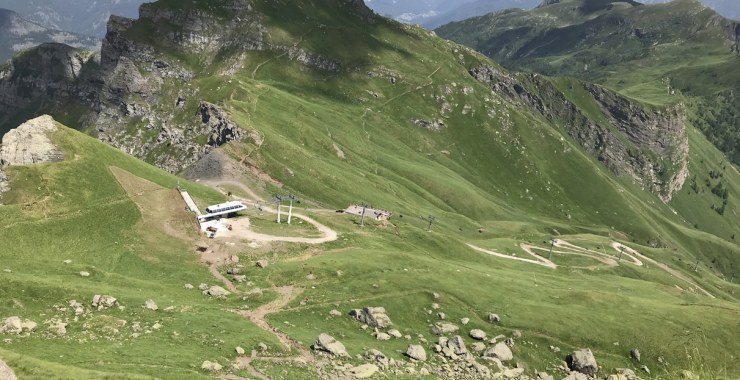 Inizio della discesa verso il Passo Padon e Rifugio Padon.